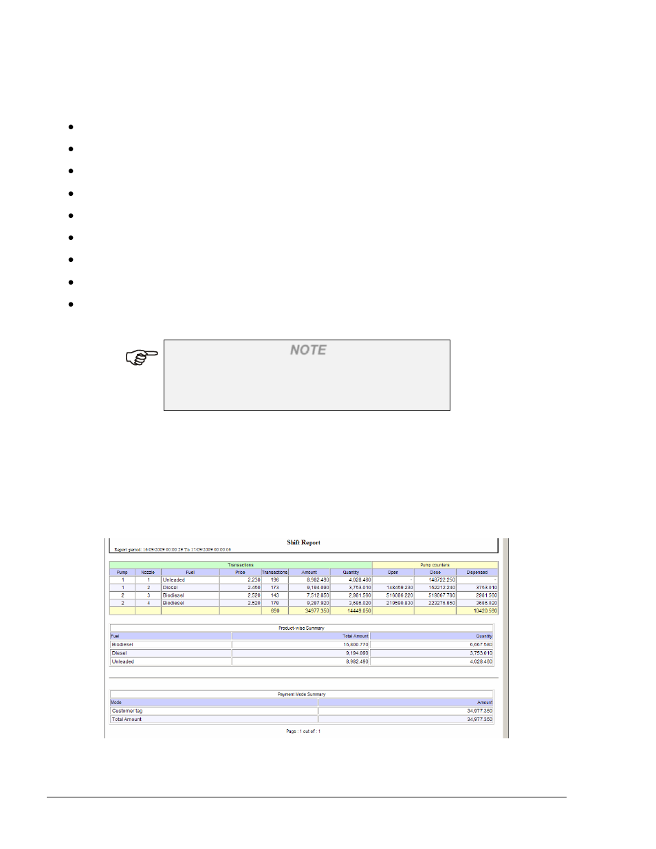 Reconciliation reports, Shift report, Figure 12-12. example of shift report | Gasboy Fleet Head Office System User Manual | Page 294 / 370