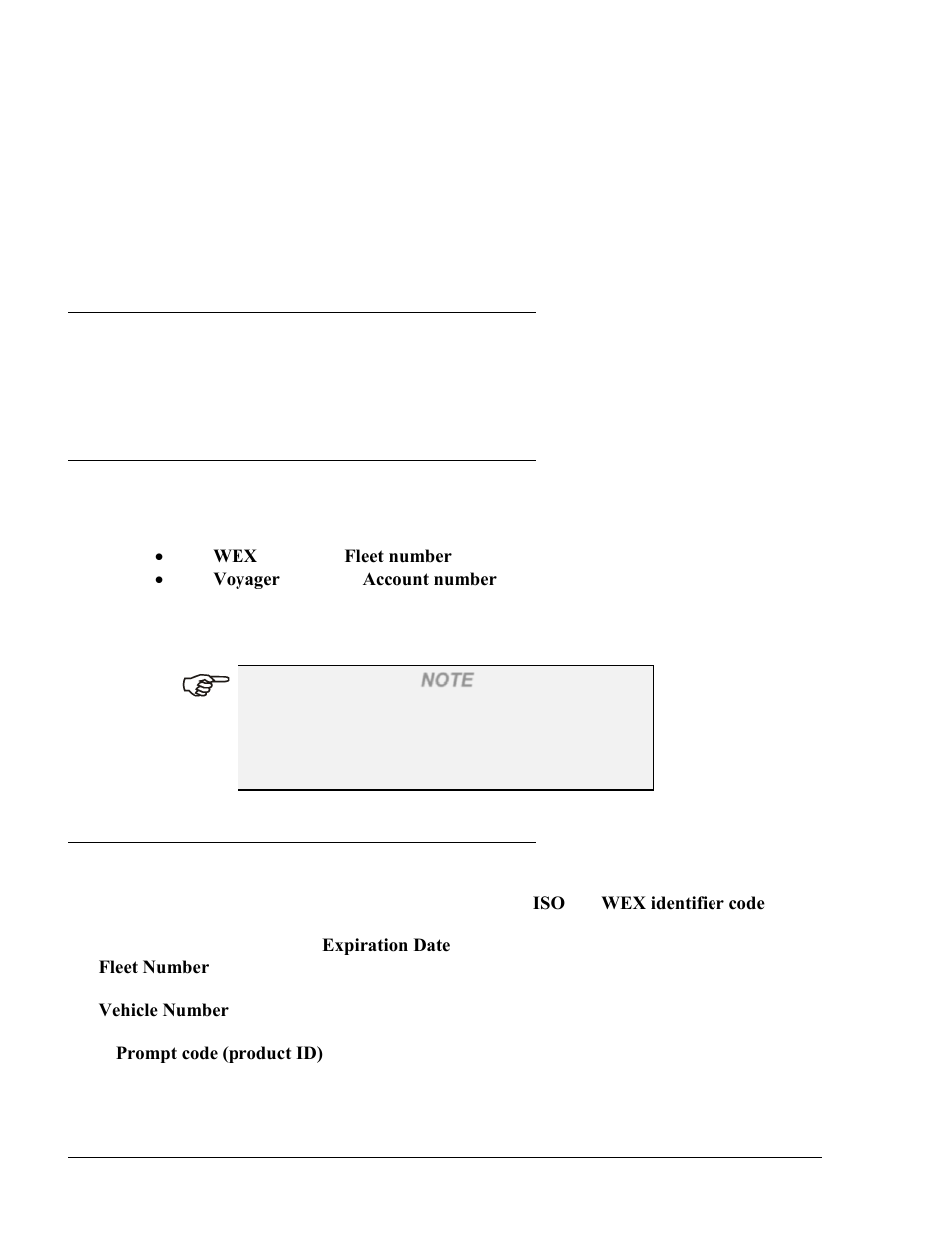 Appendix d wex & voyager fleet card format support, D.1. general, D.2. setup | D.3. refueling scenarios, D.3.1. wex fleet cards | Gasboy Fleet Head Office System User Manual | Page 364 / 370