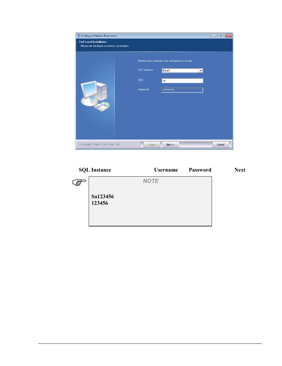 Figure 3-22. configure database parameters screen | Gasboy Fleet Head Office System User Manual | Page 53 / 370