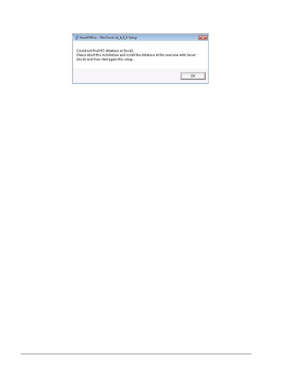 Figure 3-32. ho database not found message | Gasboy Fleet Head Office System User Manual | Page 60 / 370