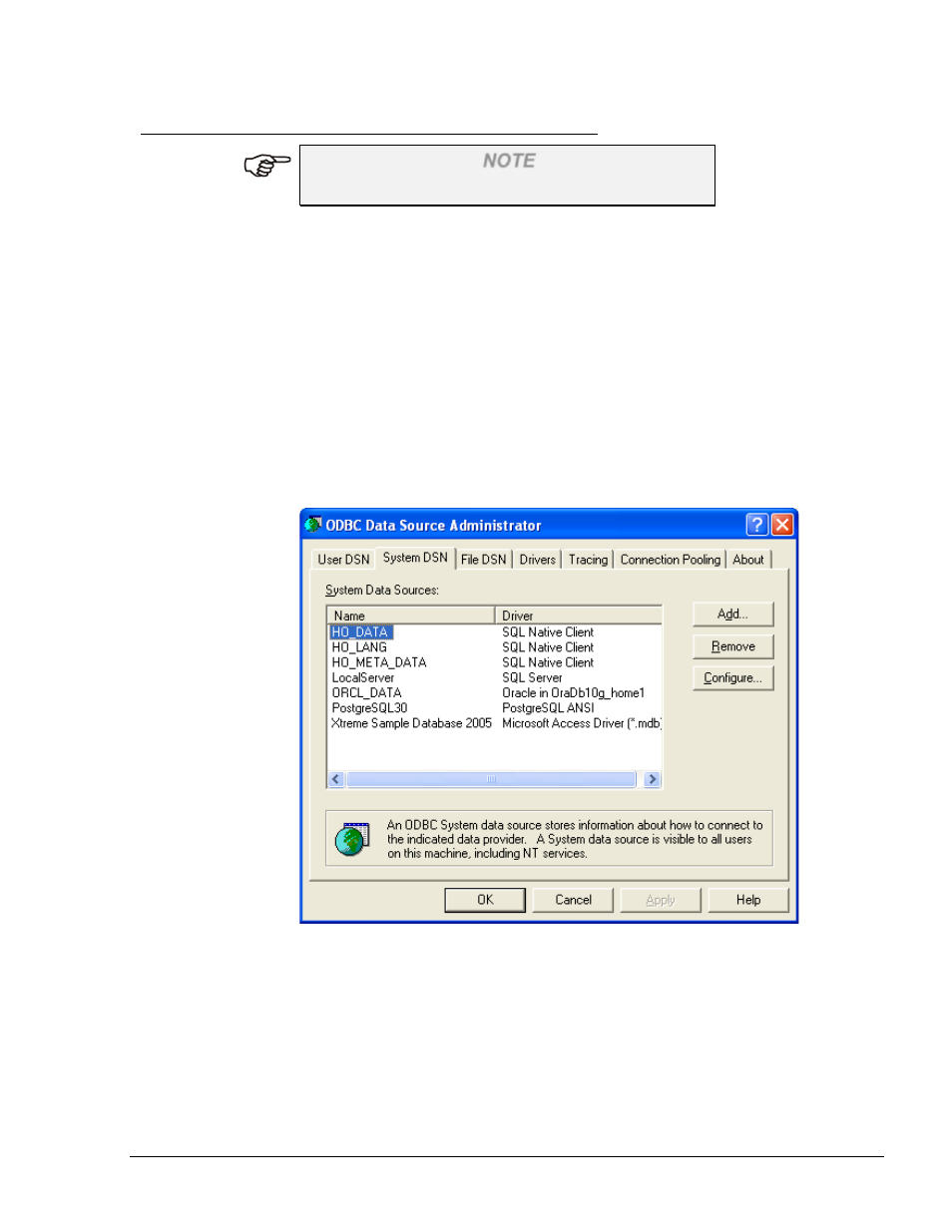 Failure to run the ho program, Figure 3-45. odbc connection dialog screen | Gasboy Fleet Head Office System User Manual | Page 69 / 370