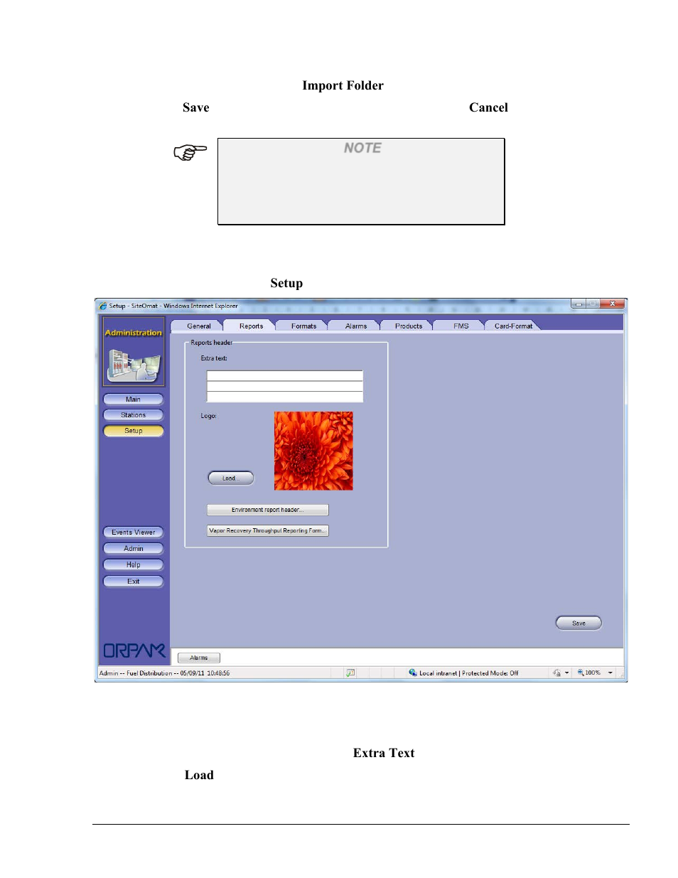 Reports tab, Figure 6-4. setup screen – reports tab | Gasboy Fleet Head Office System User Manual | Page 87 / 370