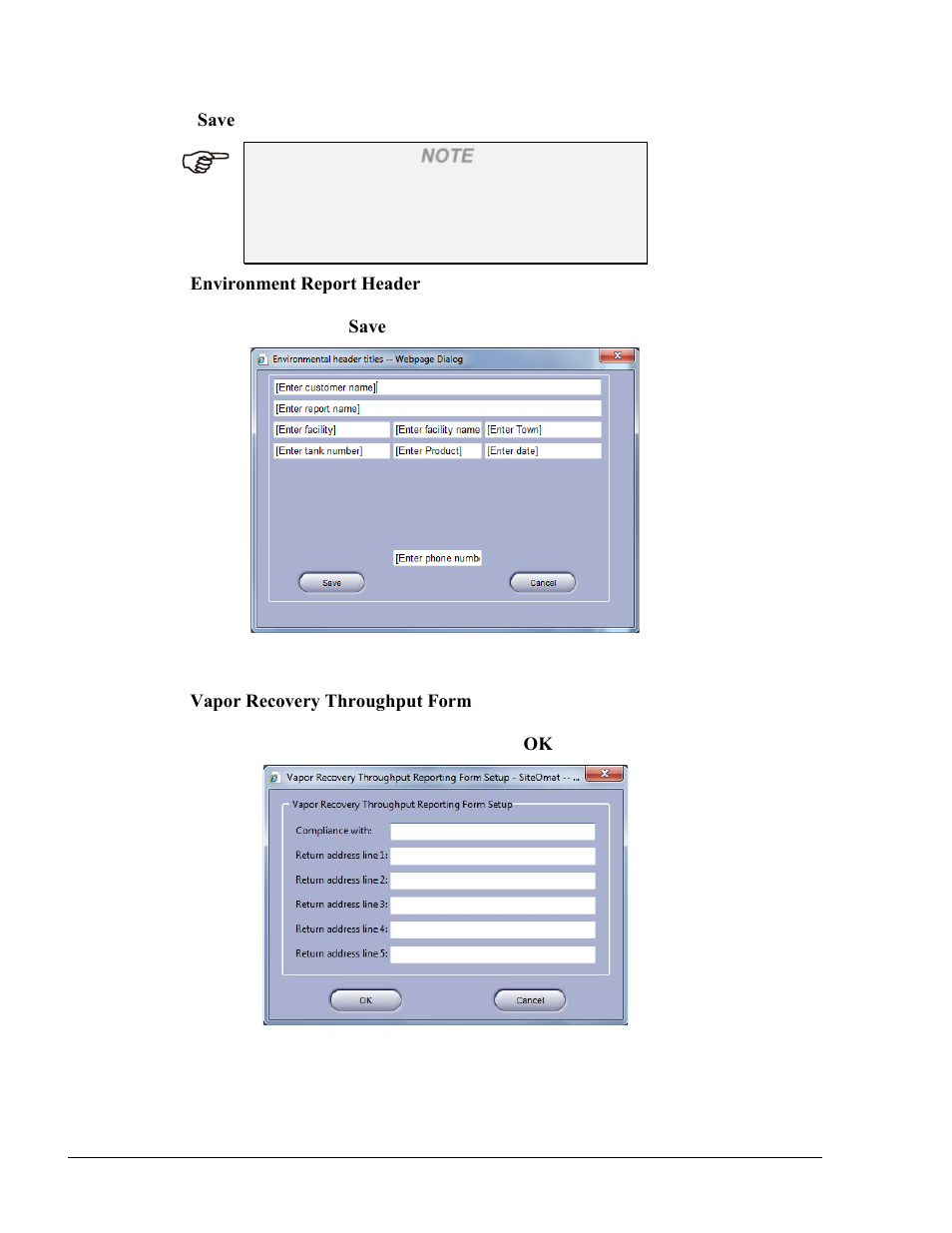 Figure 6-5. environment report header dialog box | Gasboy Fleet Head Office System User Manual | Page 88 / 370
