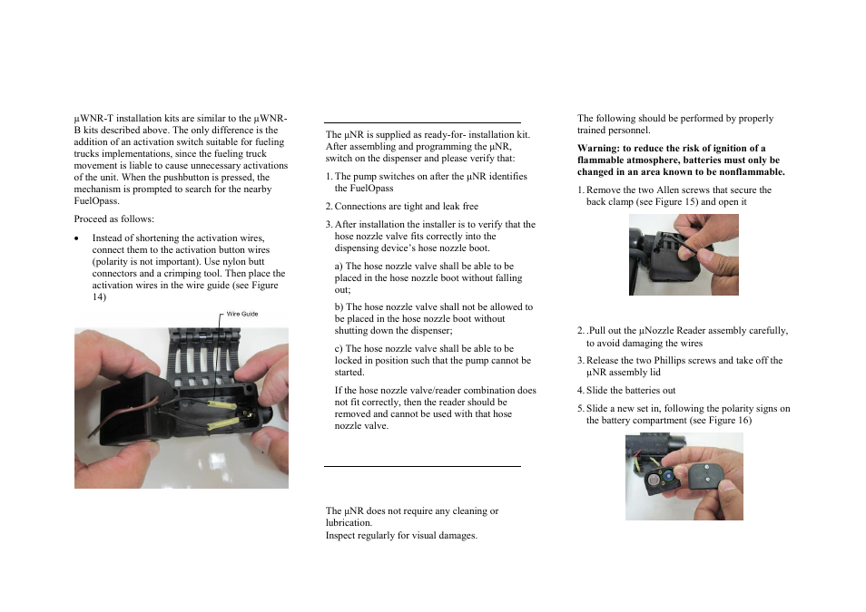 Μwnr-t installation, Post installation checklist, Maintenance 7.1. general | Battery replacement | Gasboy Fuel Point PLUS Station User Manual | Page 133 / 136