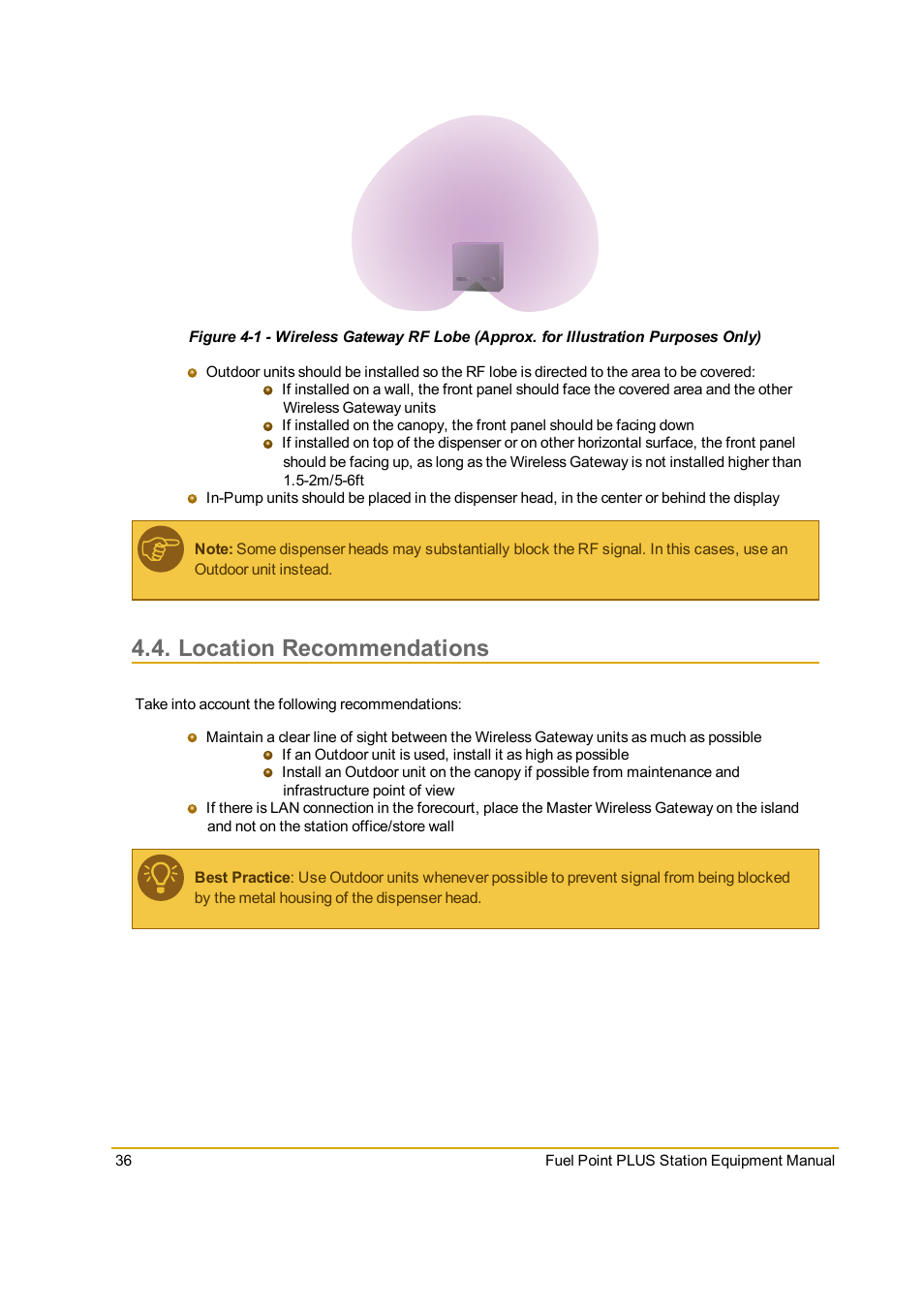 Location recommendations | Gasboy Fuel Point PLUS Station User Manual | Page 36 / 136