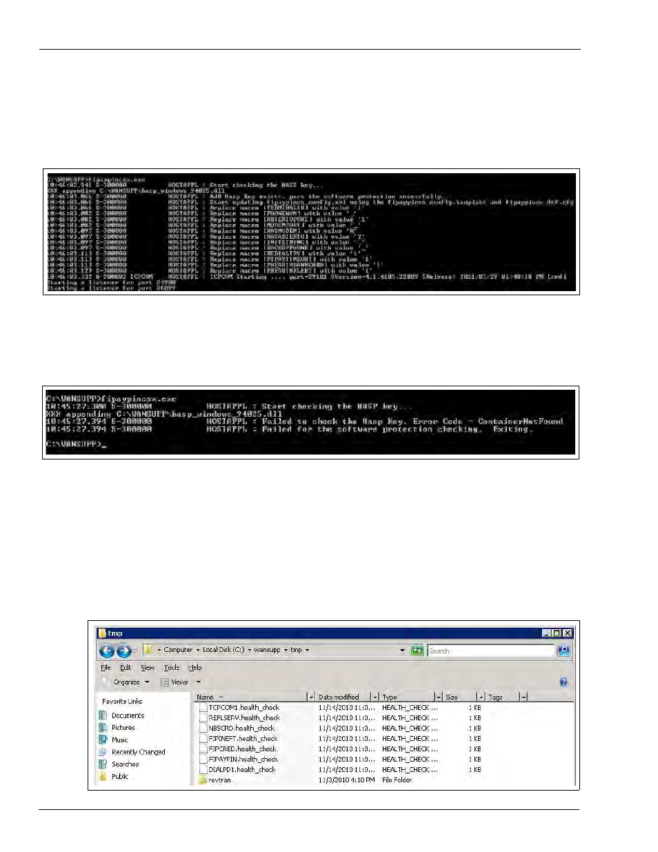 Testing for hasp key operation, Health check files | Gasboy FiPay Payment Network User Manual | Page 46 / 60