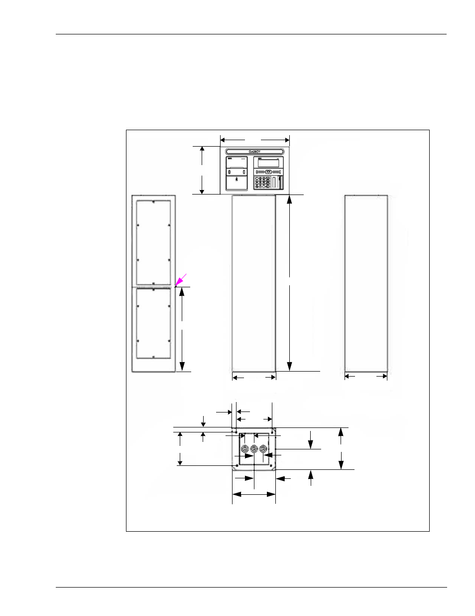 Pedestal dimensions, Pedestal dimensions -3 | Gasboy TopKAT PLUS User Manual | Page 29 / 90