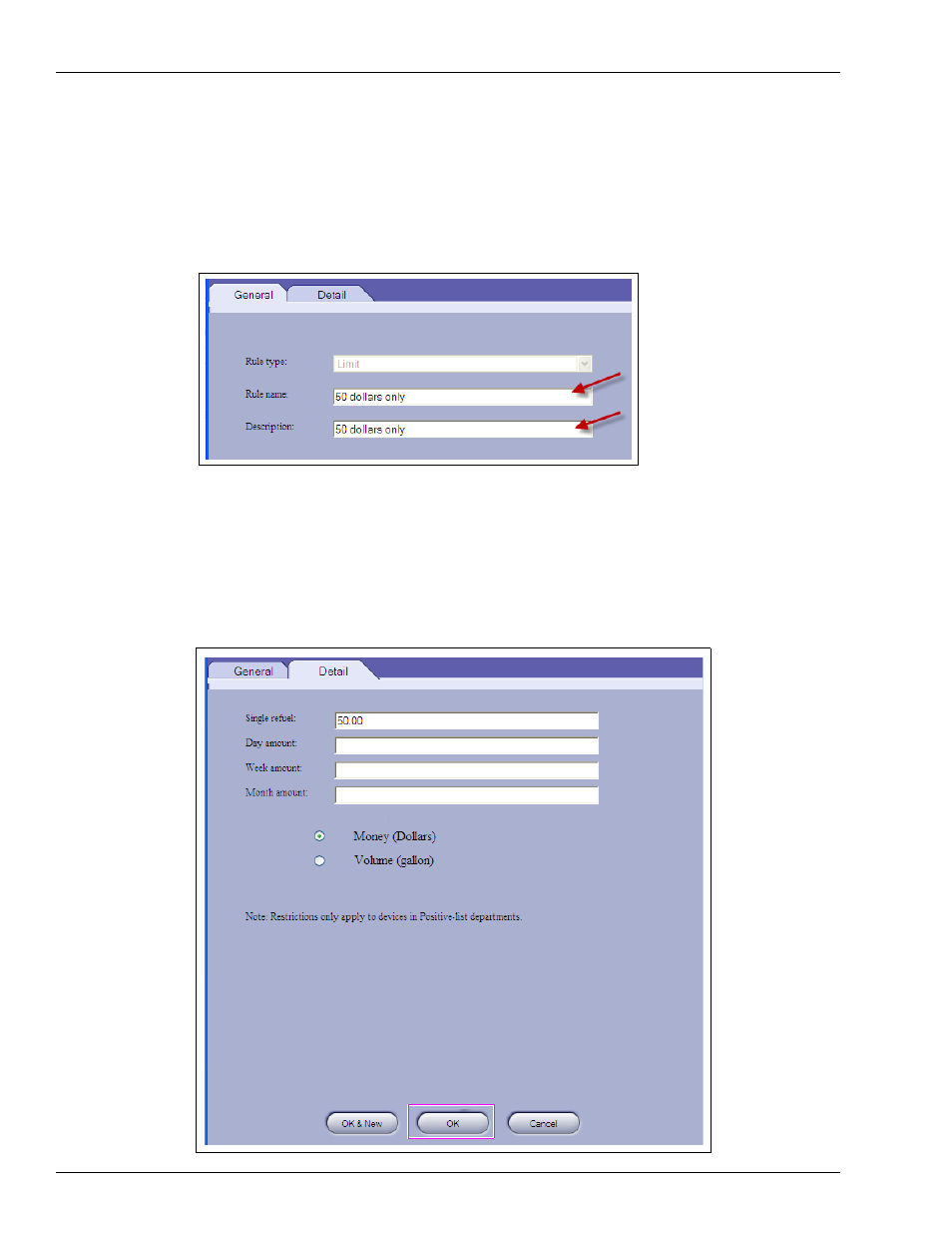 Creating limit rule, Creating limit rule -10 | Gasboy Fleet PLUS User Manual | Page 36 / 94