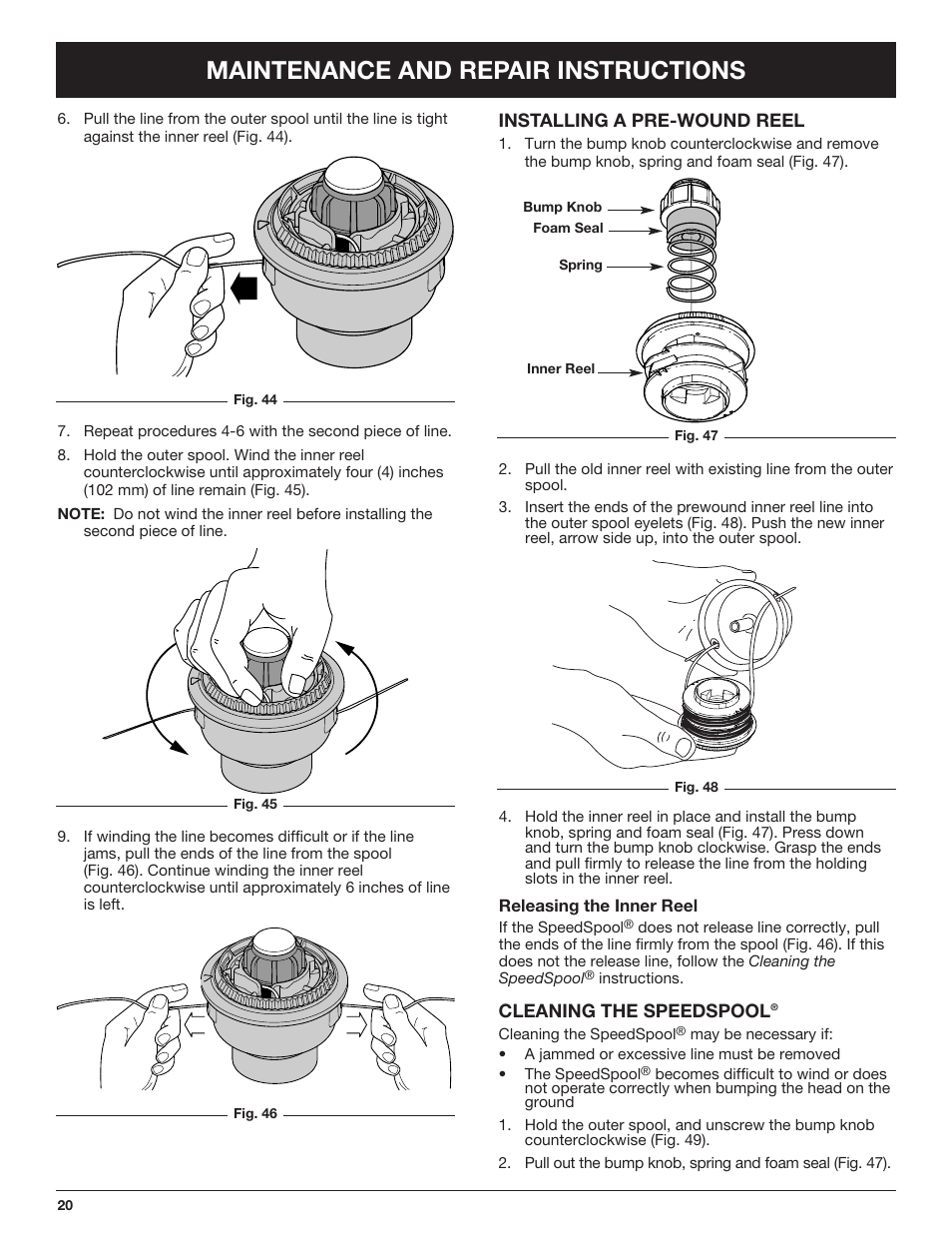 Maintenance and repair instructions | Cub Cadet CC4090 User Manual | Page 20 / 88