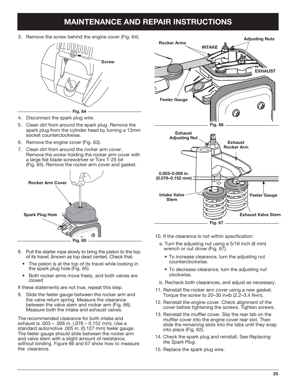 Maintenance and repair instructions | Cub Cadet CC4090 User Manual | Page 25 / 88