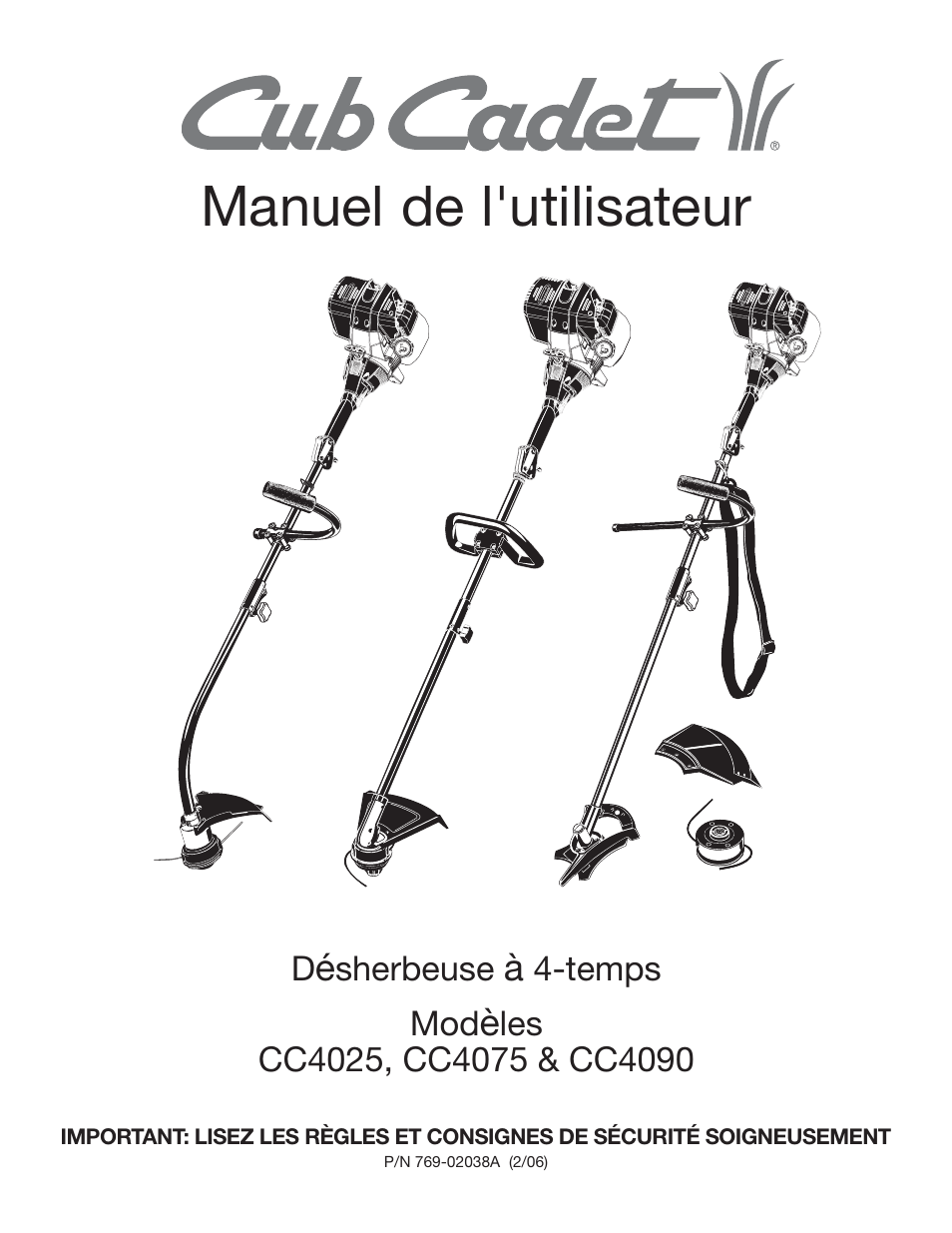 Manuel de l'utilisateur | Cub Cadet CC4090 User Manual | Page 31 / 88