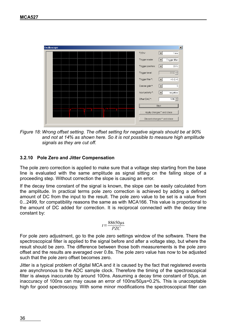 10 pole zero and jitter compensation | GBS Elektronik MCA-527 User Manual | Page 36 / 70