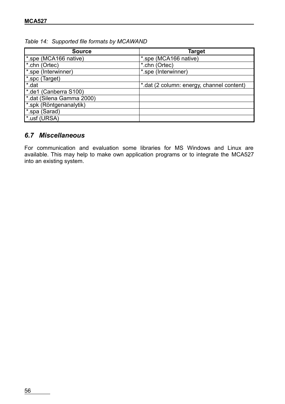 7 miscellaneous | GBS Elektronik MCA-527 User Manual | Page 56 / 70