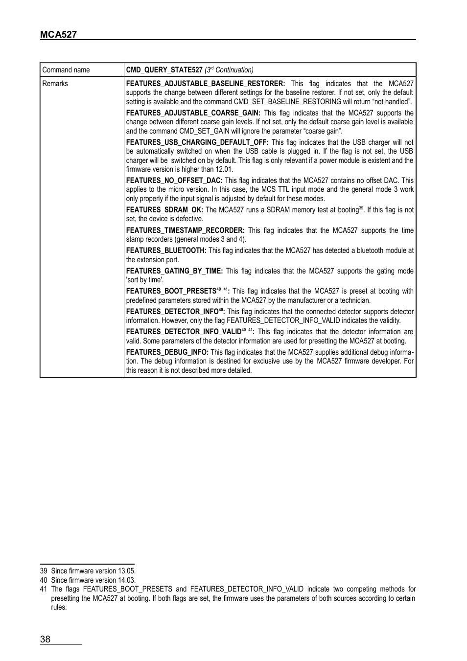 Mca527 | GBS Elektronik MCA-527 Firmware Commands User Manual | Page 38 / 54