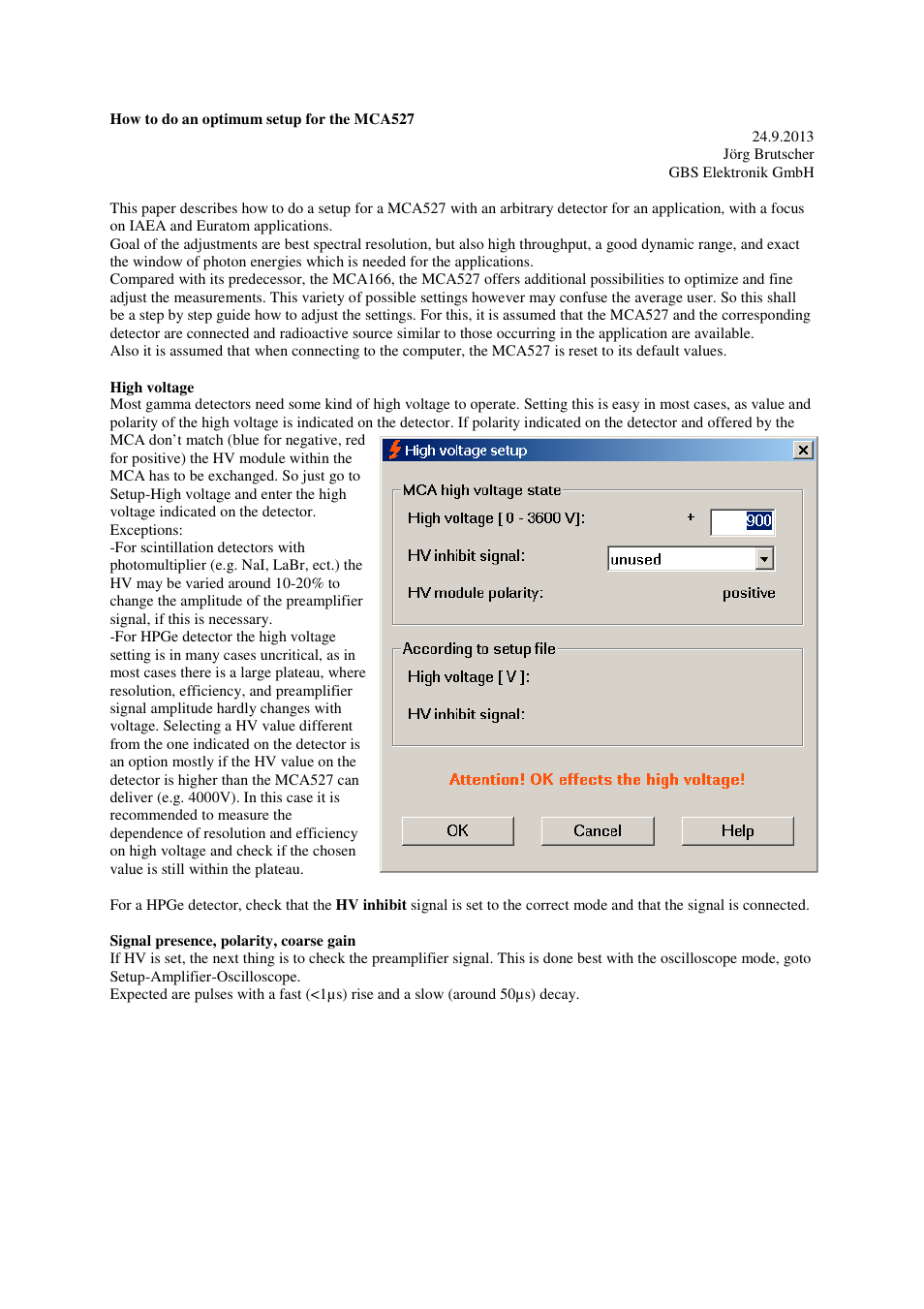 GBS Elektronik MCA-527 How to do an optimum setup User Manual | 12 pages