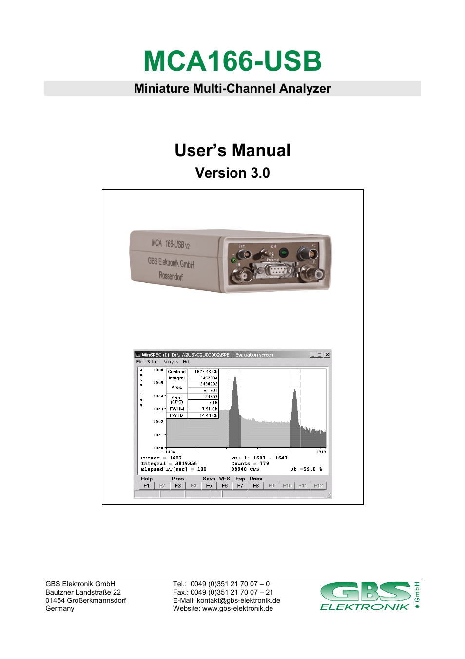 GBS Elektronik MCA166-USB User Manual | 73 pages