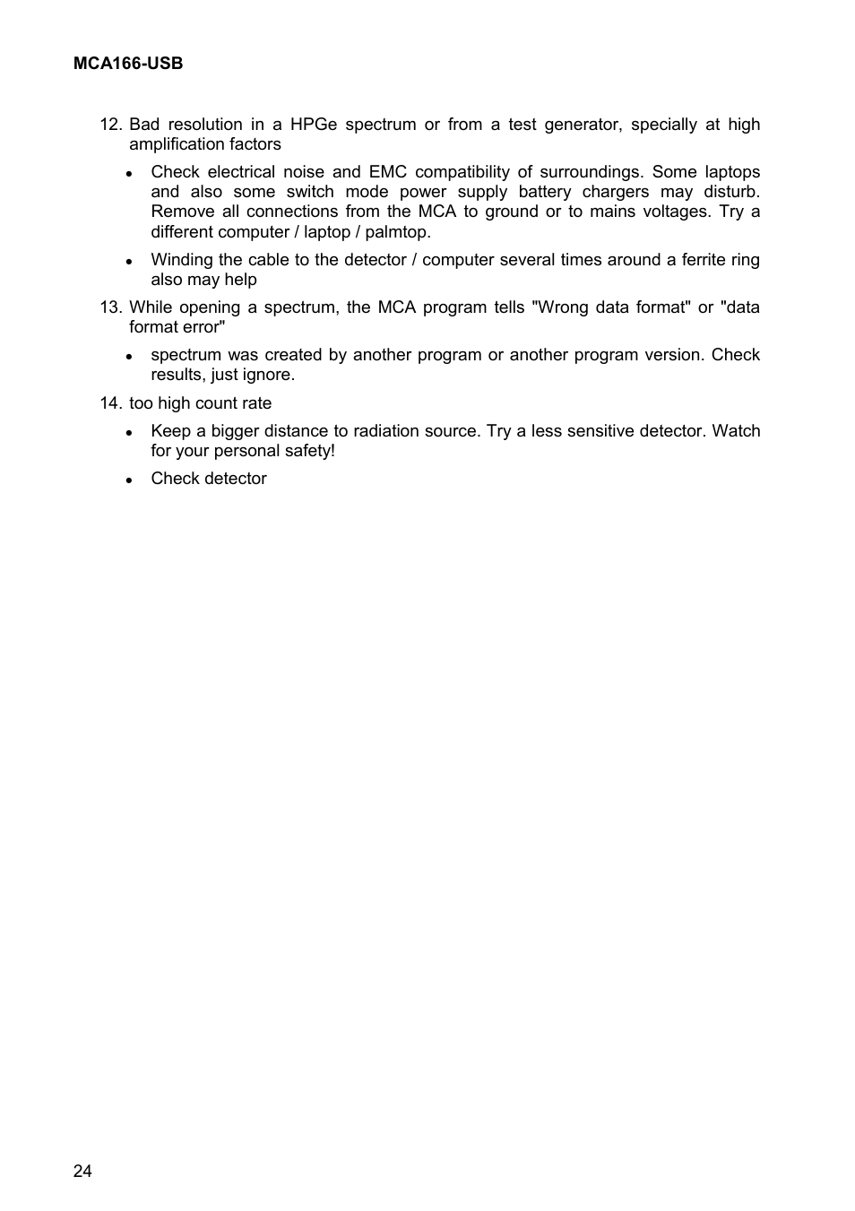 GBS Elektronik MCA166-USB User Manual | Page 24 / 73