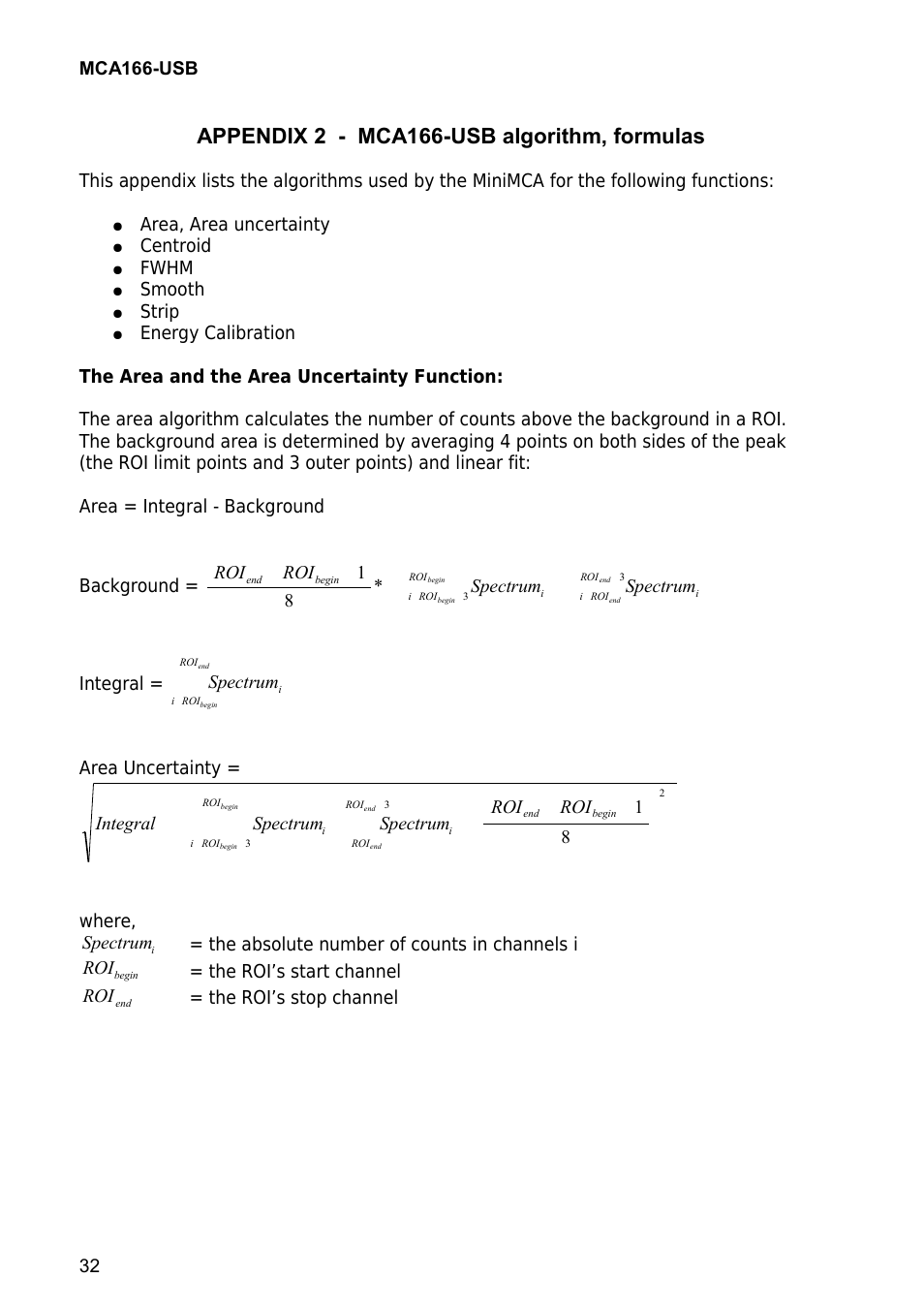 Appendix 2 - mca166-usb algorithm, formulas | GBS Elektronik MCA166-USB User Manual | Page 32 / 73