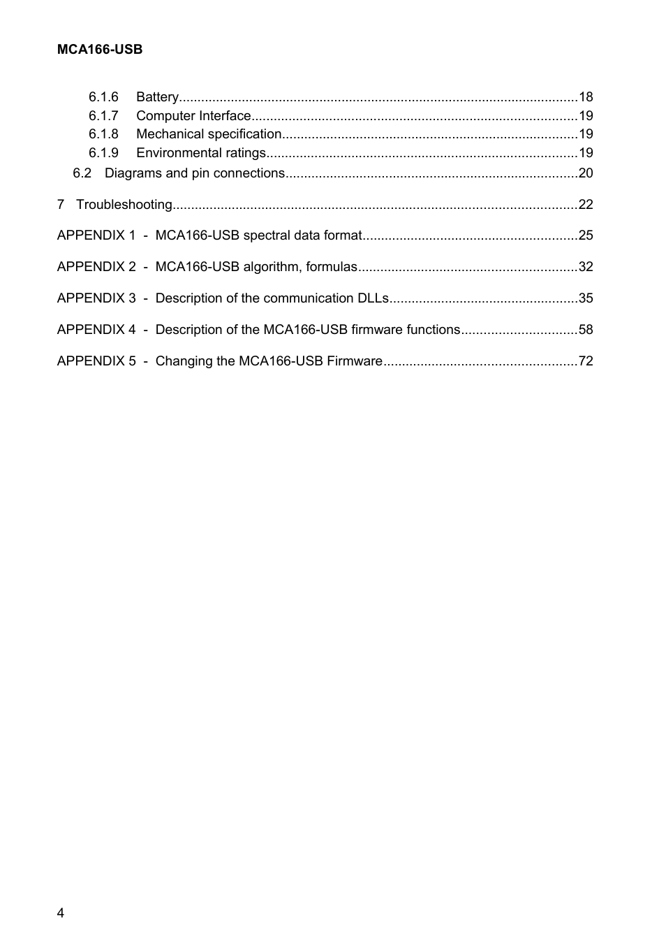GBS Elektronik MCA166-USB User Manual | Page 4 / 73