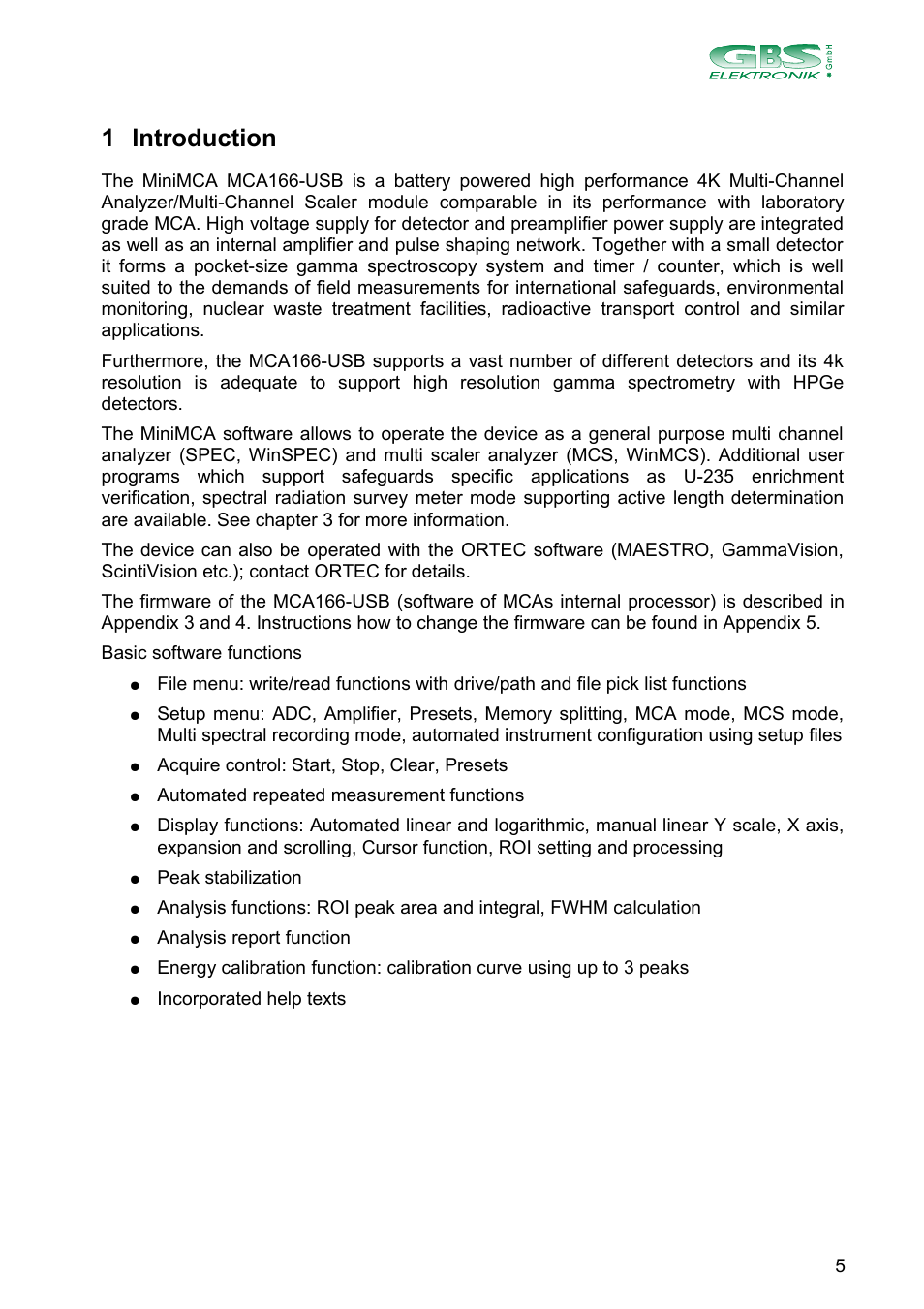 1 introduction | GBS Elektronik MCA166-USB User Manual | Page 5 / 73