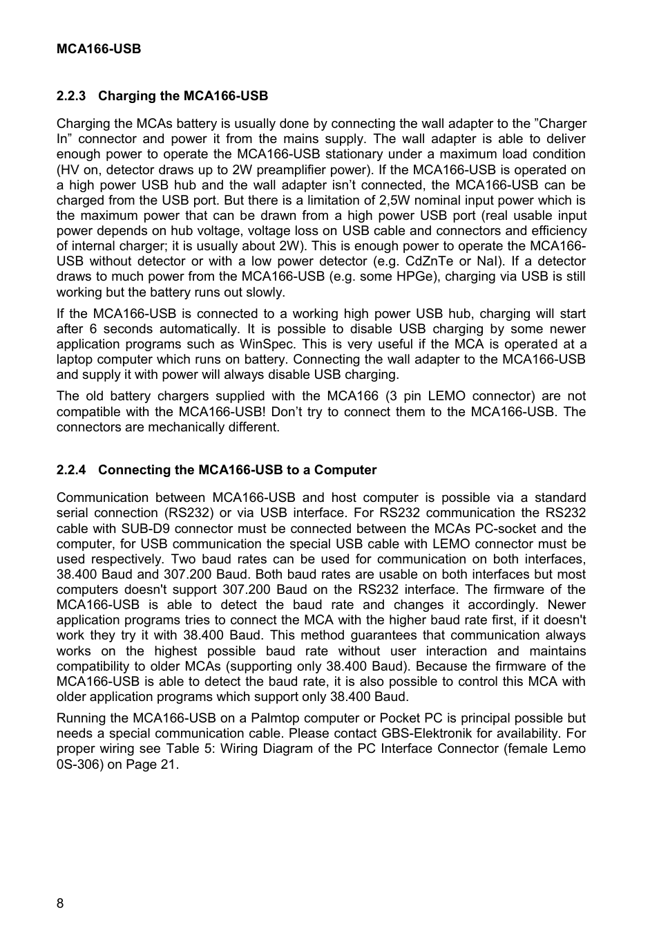 GBS Elektronik MCA166-USB User Manual | Page 8 / 73