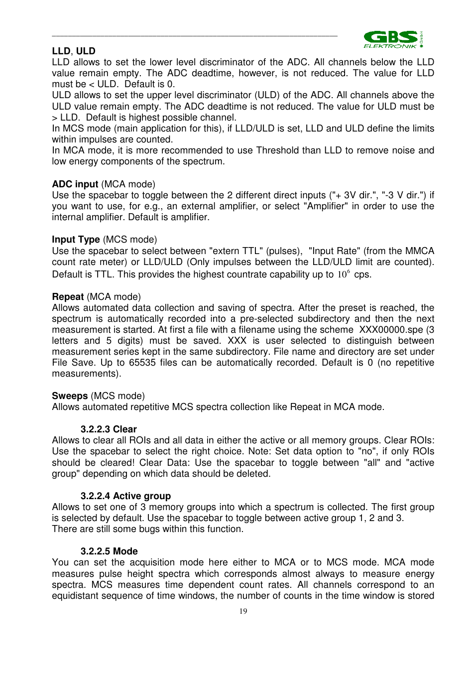 GBS Elektronik MCA 166 User Manual | Page 19 / 56