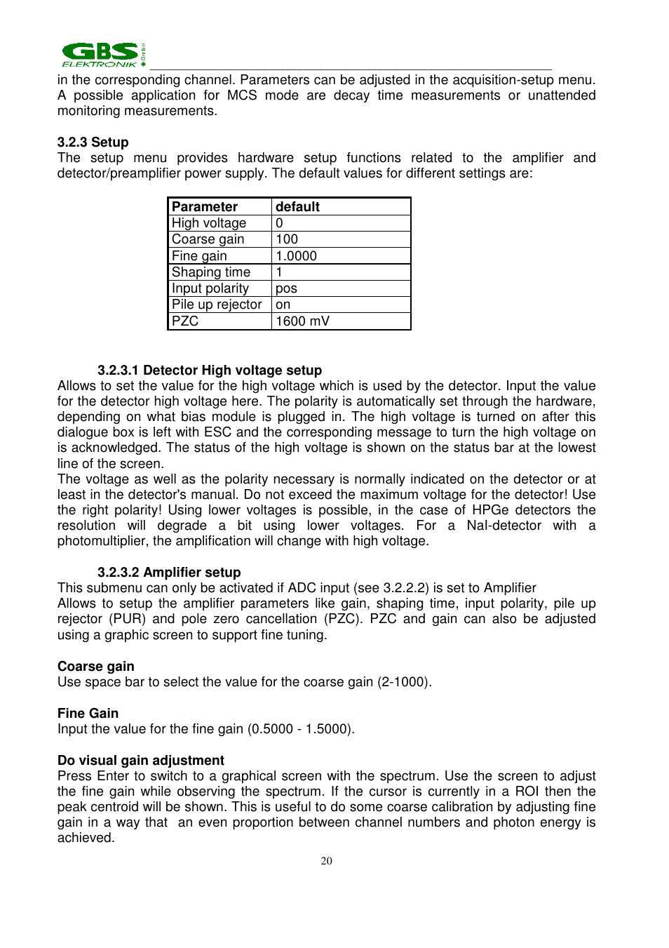 GBS Elektronik MCA 166 User Manual | Page 20 / 56