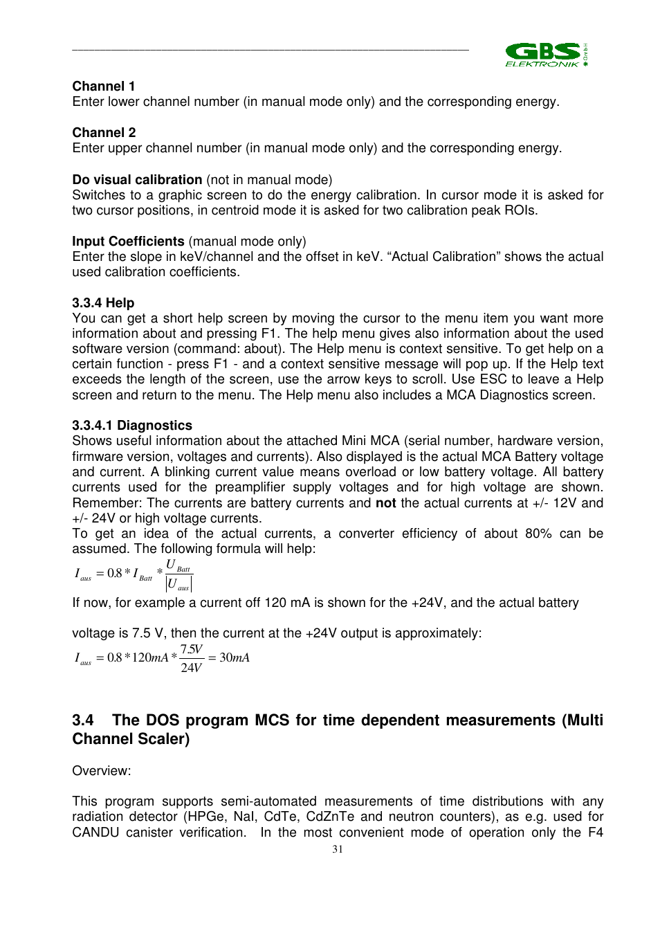 GBS Elektronik MCA 166 User Manual | Page 31 / 56