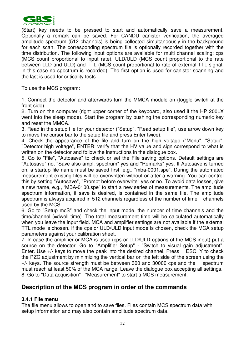 GBS Elektronik MCA 166 User Manual | Page 32 / 56