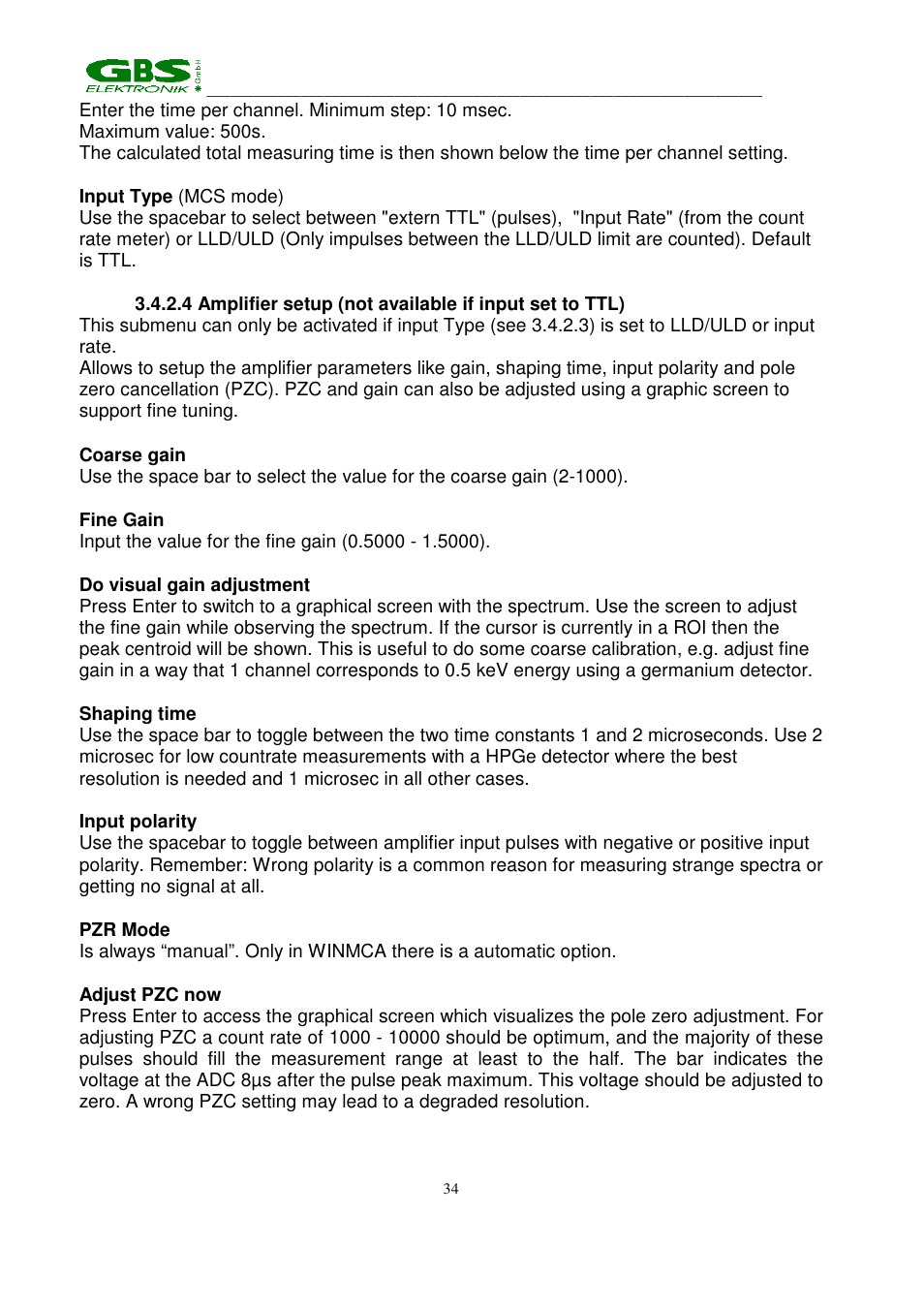 GBS Elektronik MCA 166 User Manual | Page 34 / 56