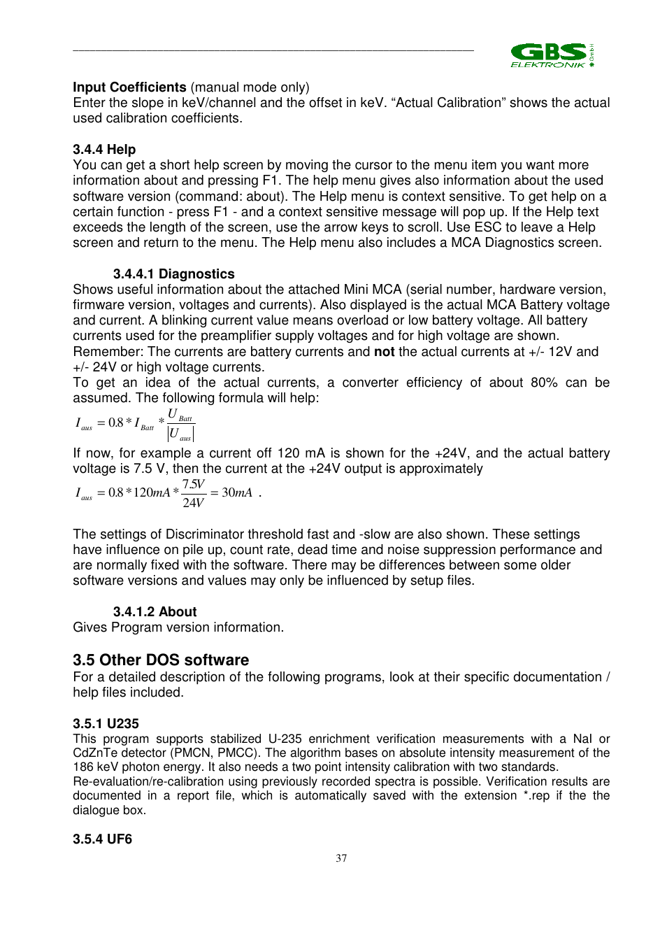 5 other dos software | GBS Elektronik MCA 166 User Manual | Page 37 / 56