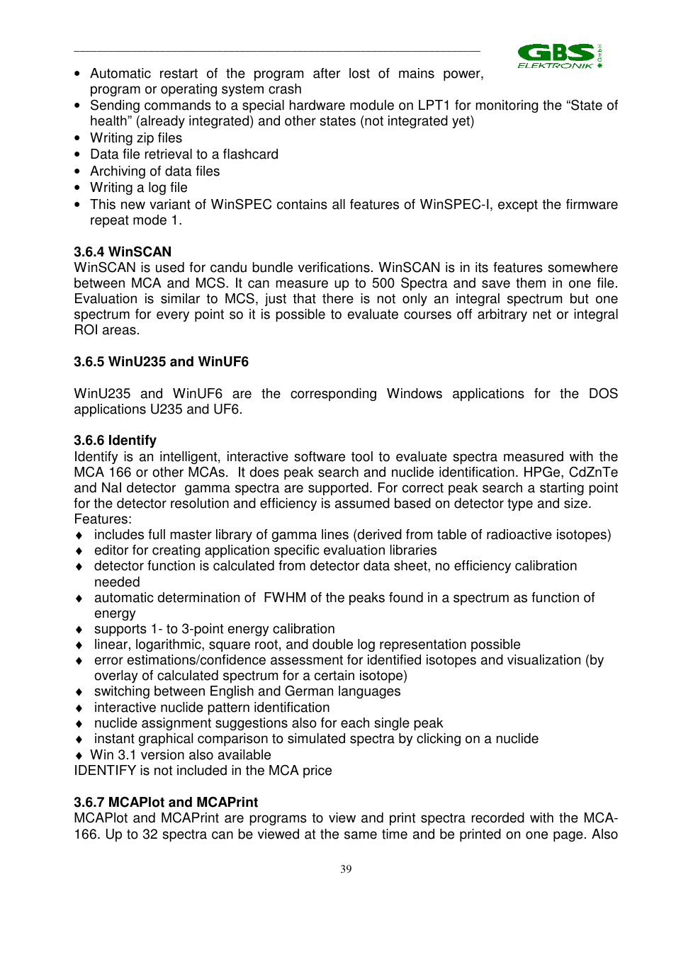 GBS Elektronik MCA 166 User Manual | Page 39 / 56