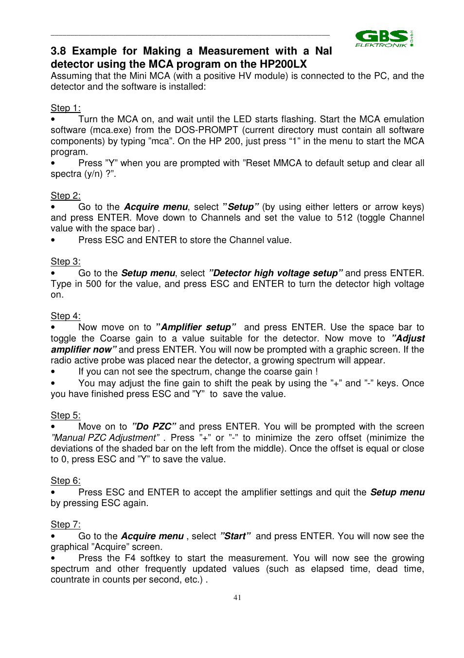 GBS Elektronik MCA 166 User Manual | Page 41 / 56