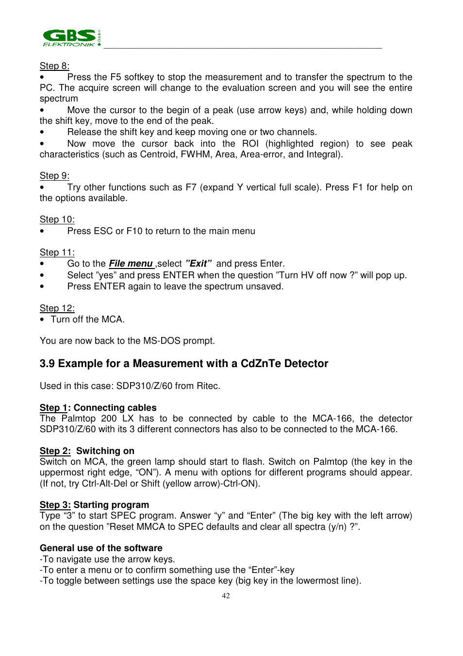 GBS Elektronik MCA 166 User Manual | Page 42 / 56