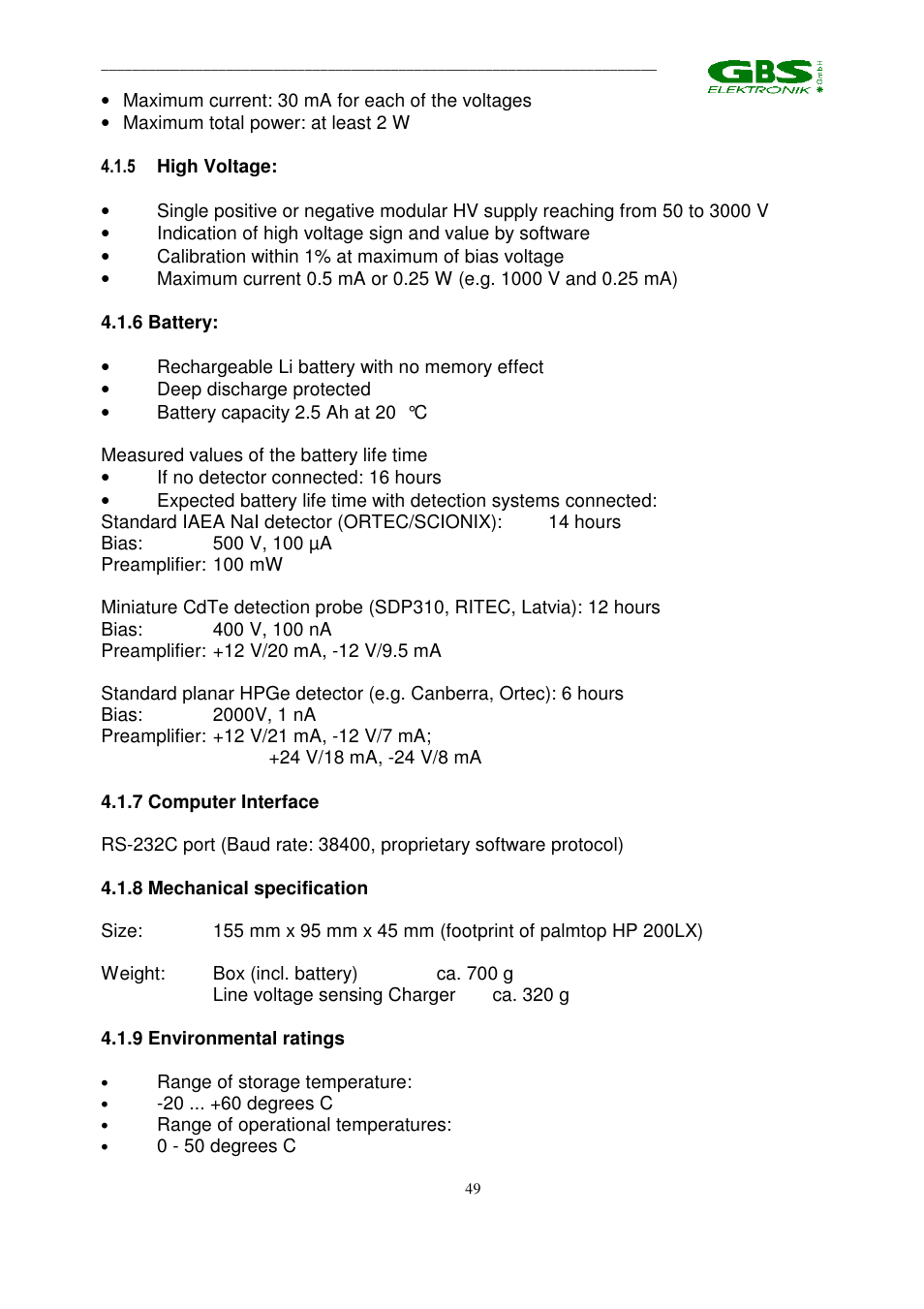 GBS Elektronik MCA 166 User Manual | Page 49 / 56