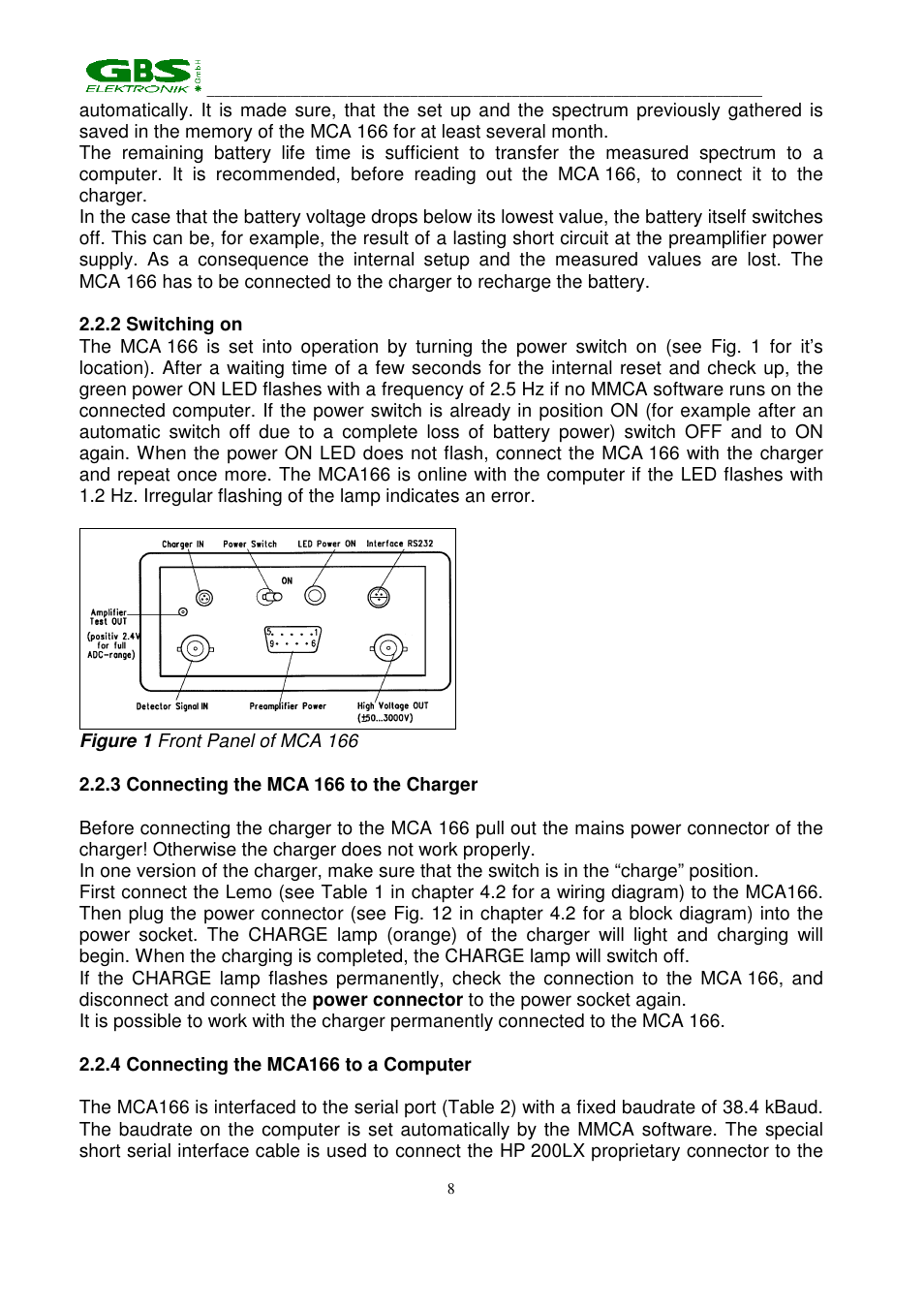 GBS Elektronik MCA 166 User Manual | Page 8 / 56