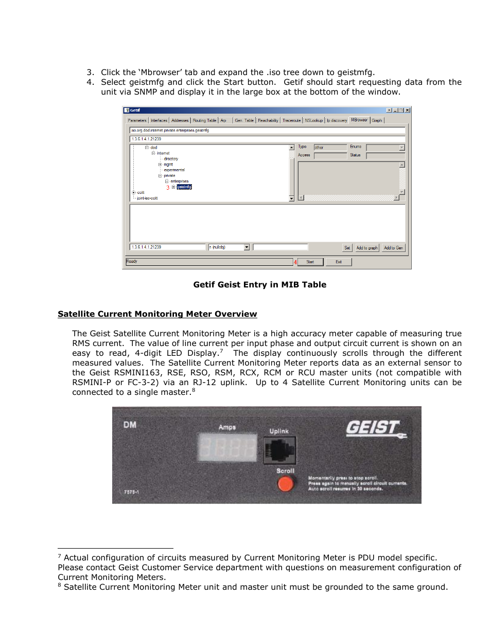 Satellite current monitoring meter overview | Geist XP Series User Manual | Page 23 / 28