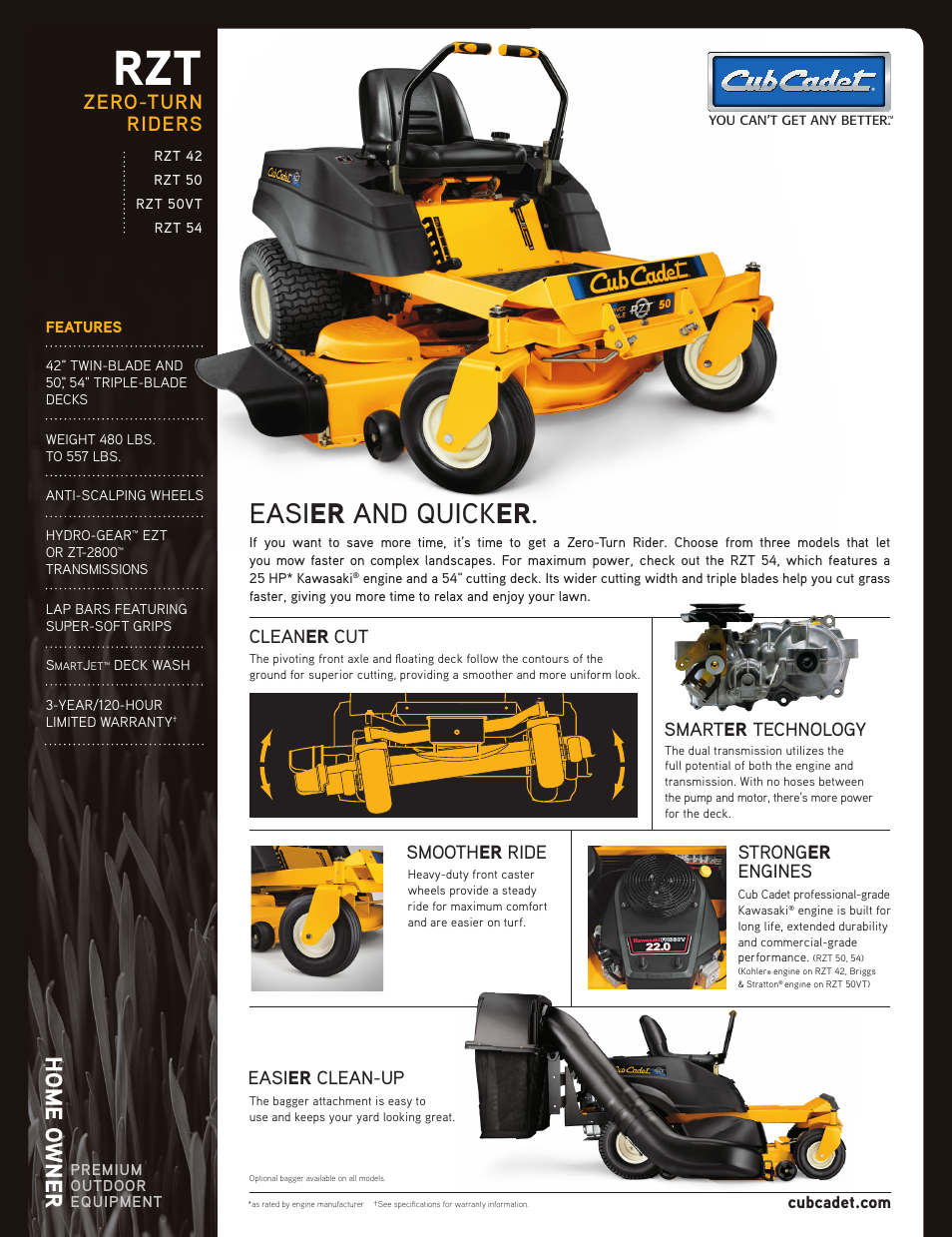 Cub Cadet RZT 54 User Manual | 2 pages