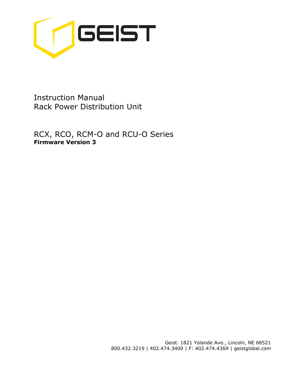 Geist RCX Series v3 User Manual | 49 pages