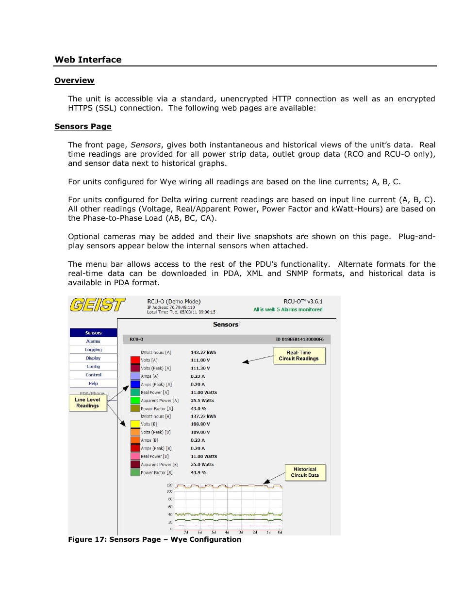 Web interface, Overview | Geist RCX Series v3 User Manual | Page 16 / 49