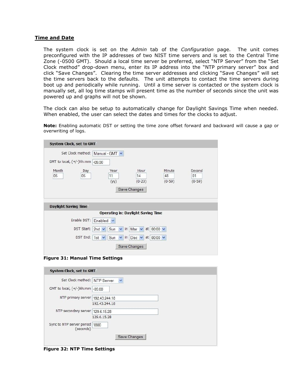 Time and date | Geist RCX Series v3 User Manual | Page 30 / 49