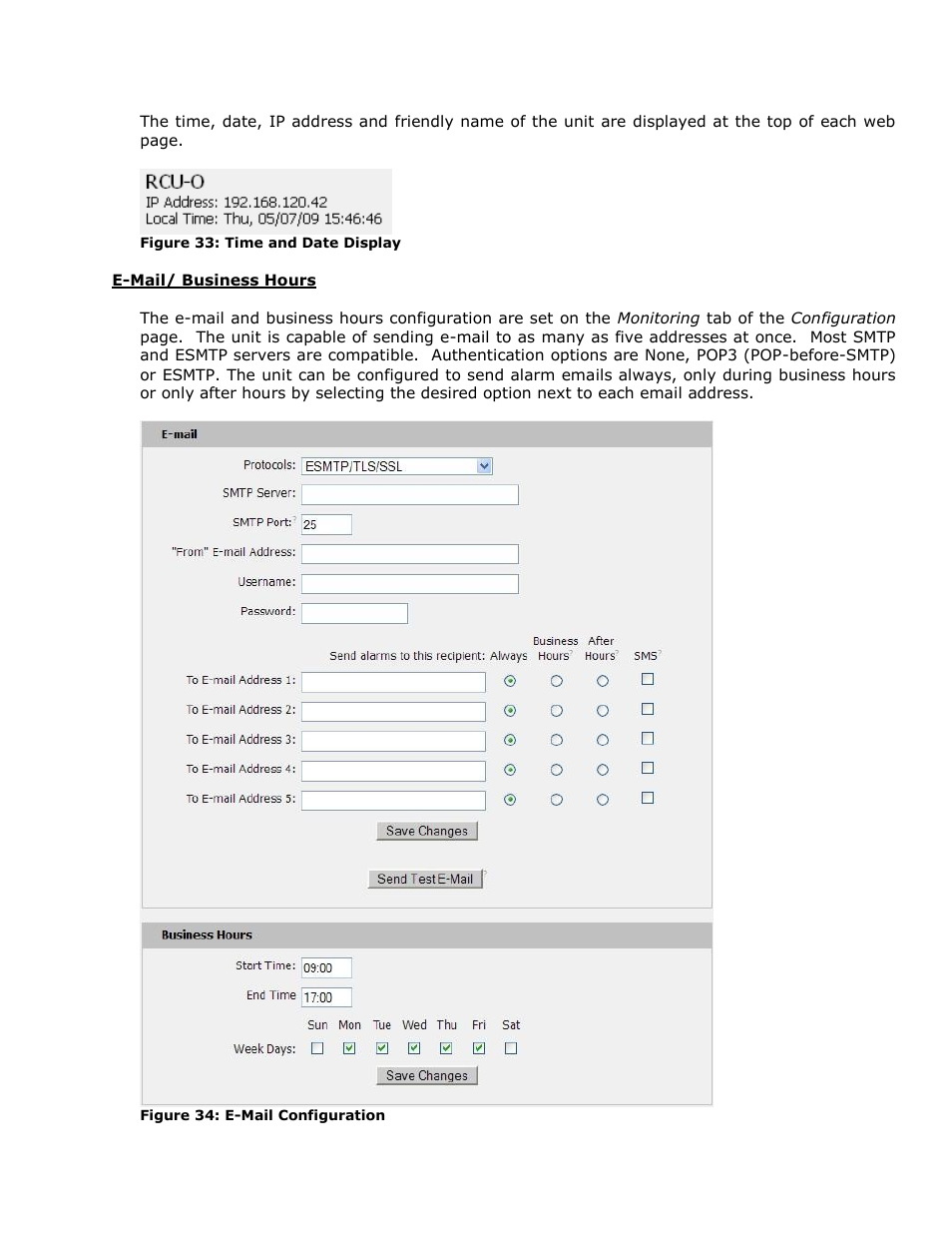 E-mail/ business hours | Geist RCX Series v3 User Manual | Page 31 / 49