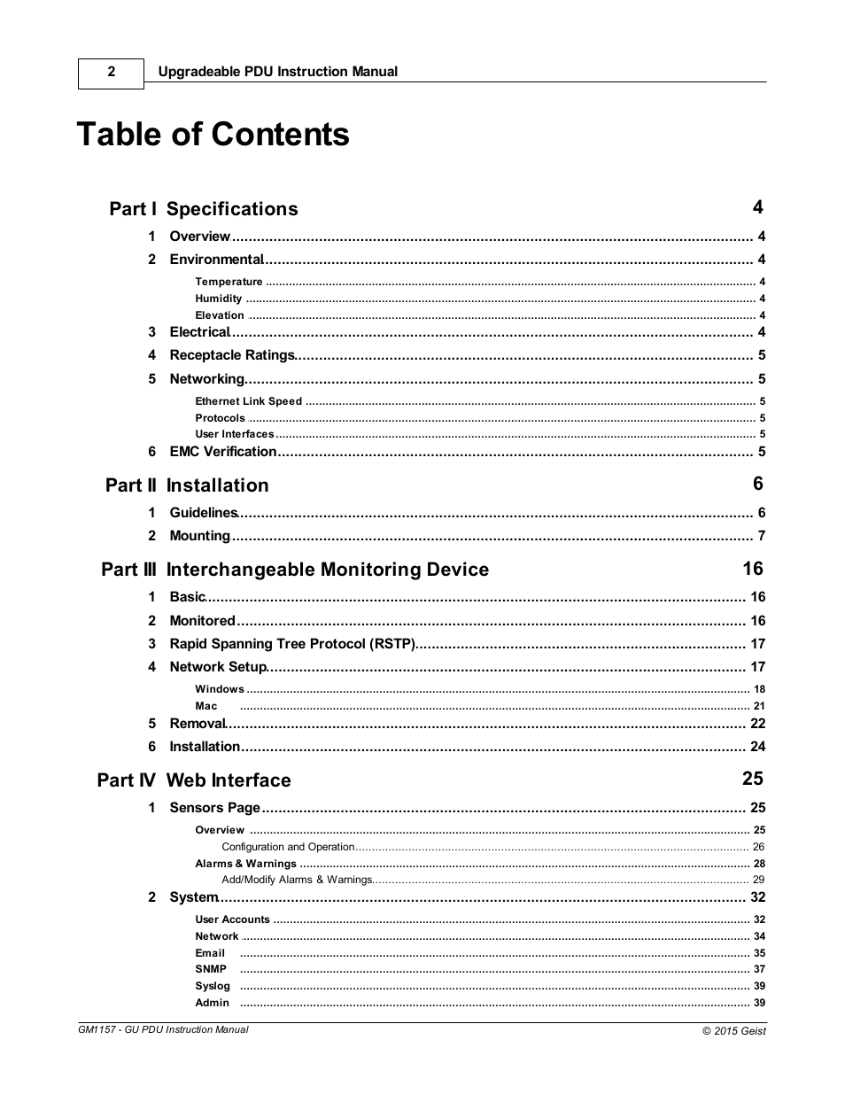 Geist Upgradeable PDU User Manual | Page 2 / 43