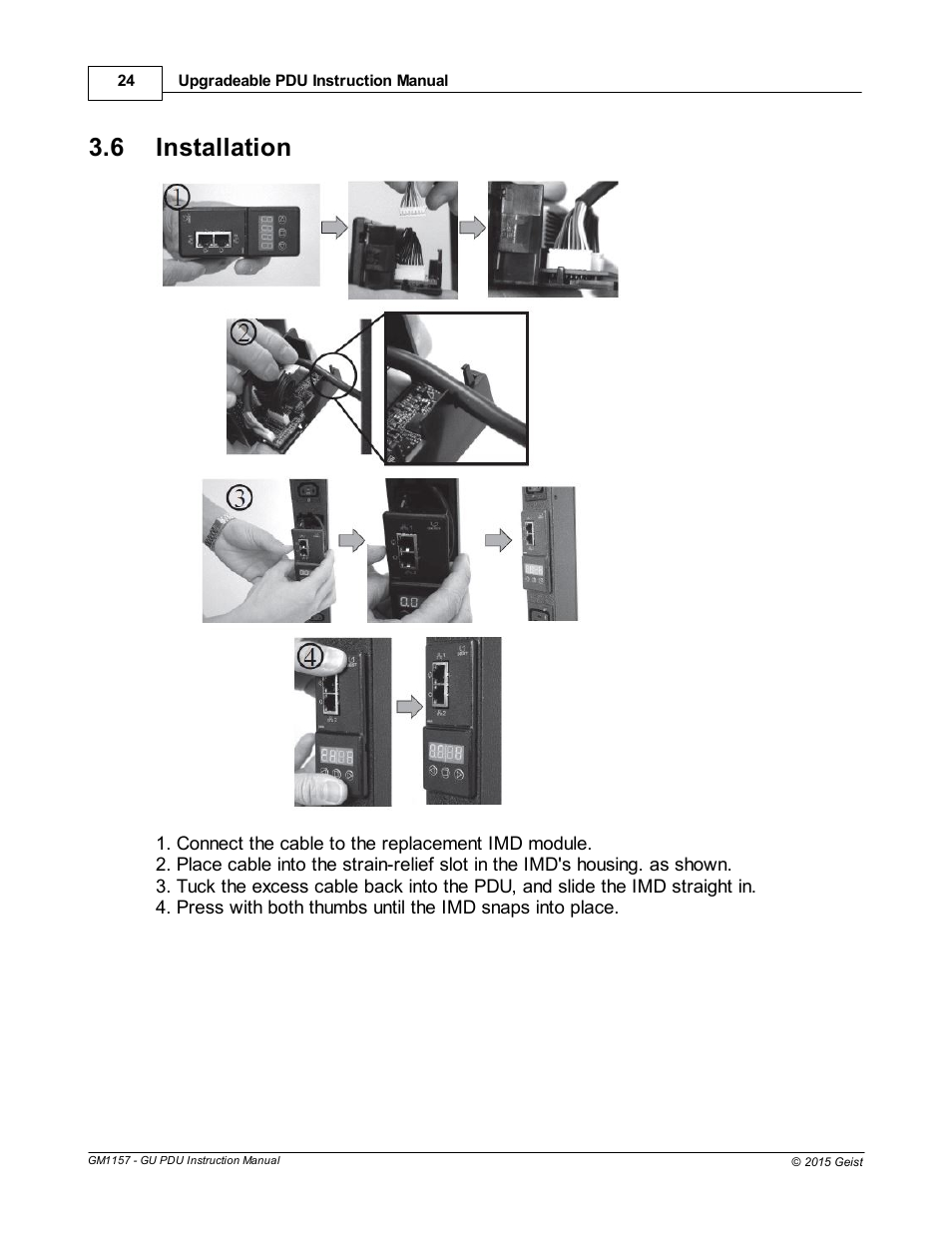 Installation, 6 installation | Geist Upgradeable PDU User Manual | Page 24 / 43