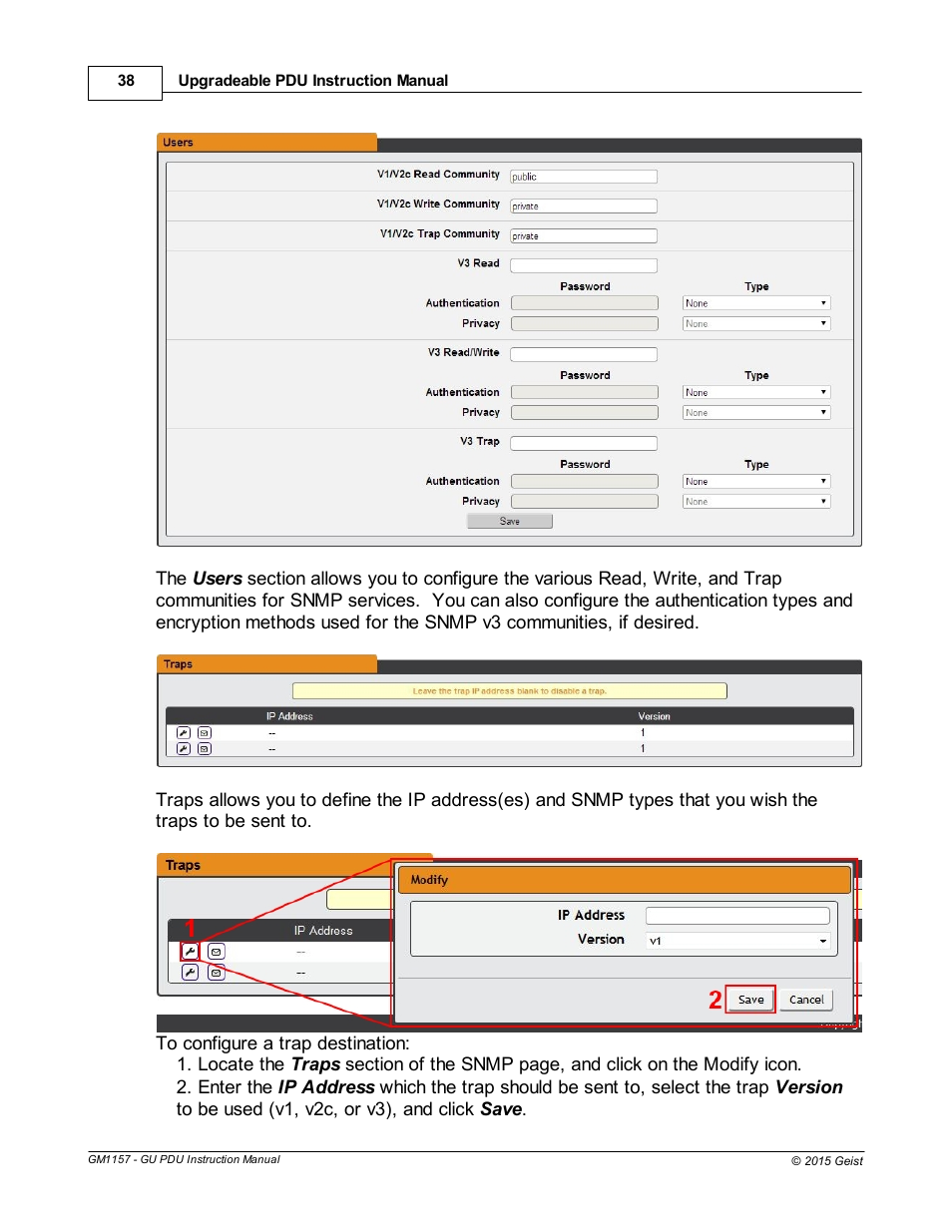 Geist Upgradeable PDU User Manual | Page 38 / 43