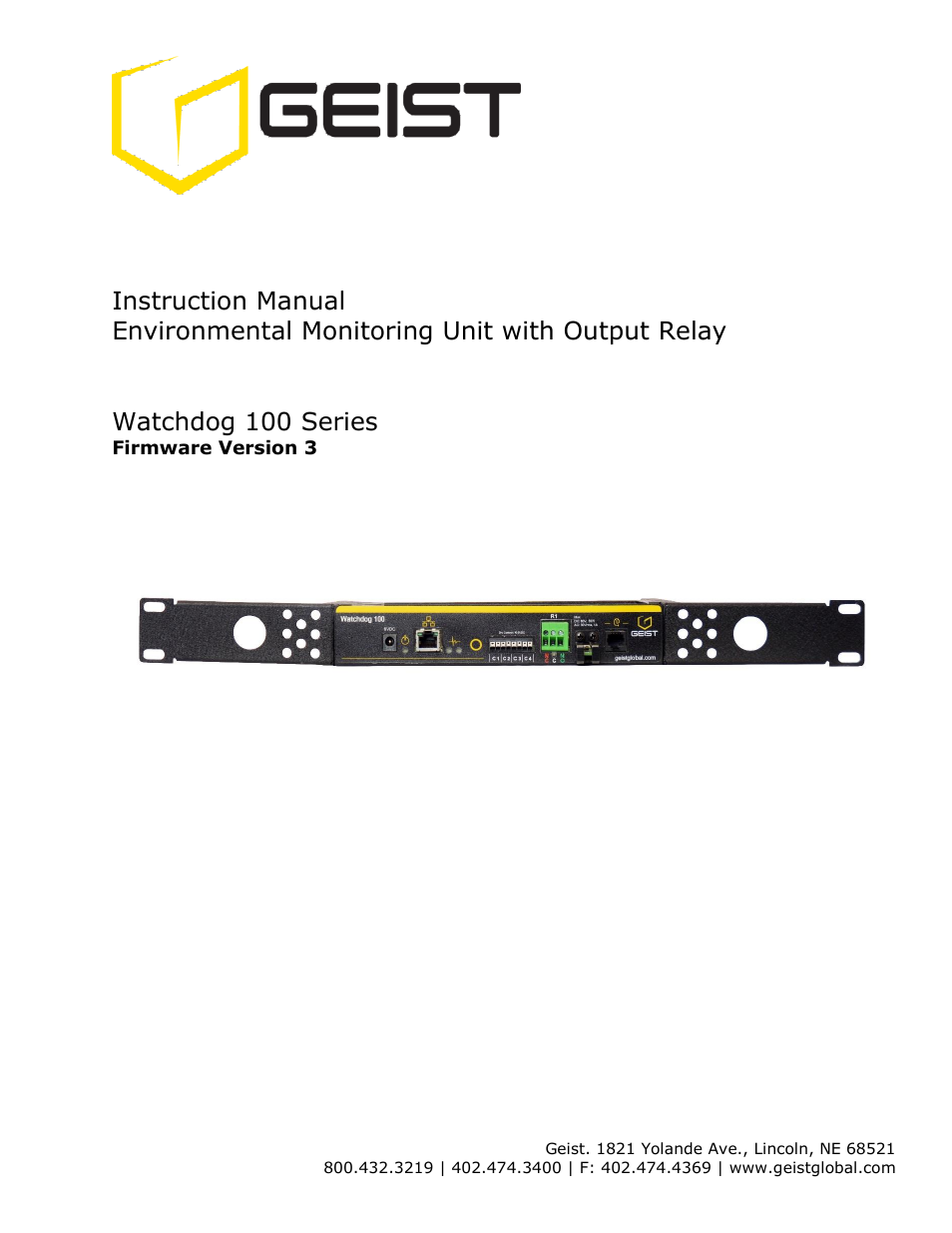 Geist Watchdog 100 User Manual | 26 pages