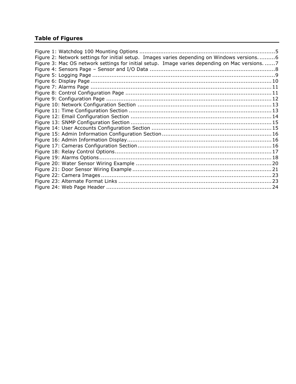 Table of figures | Geist Watchdog 100 User Manual | Page 25 / 26