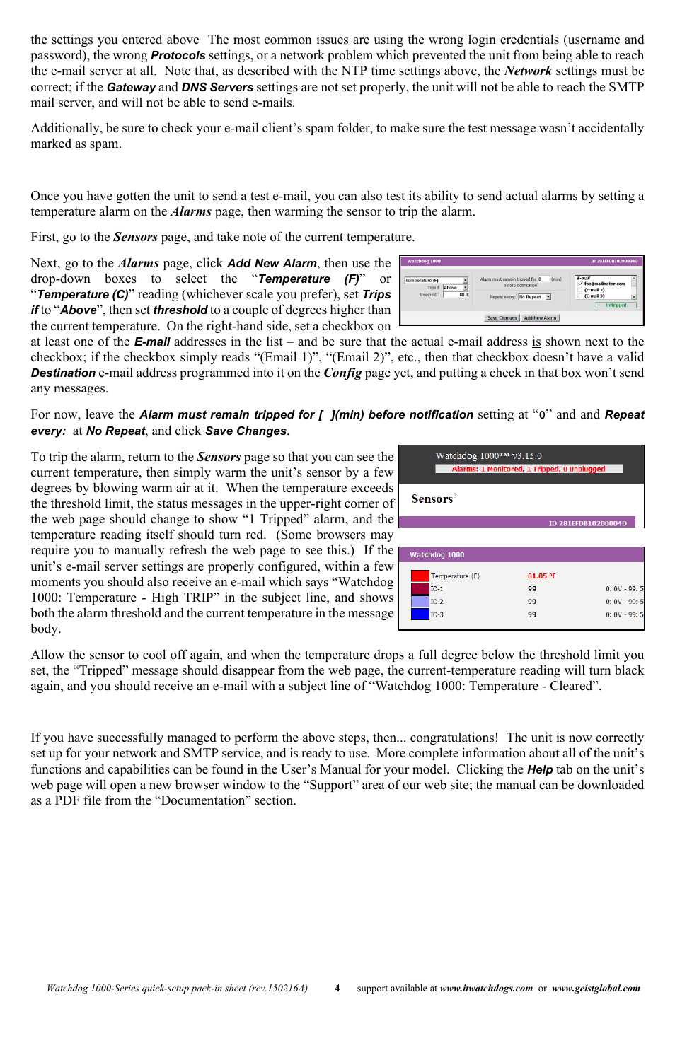 Geist Watchdog 1000 Quick Start User Manual | Page 4 / 4