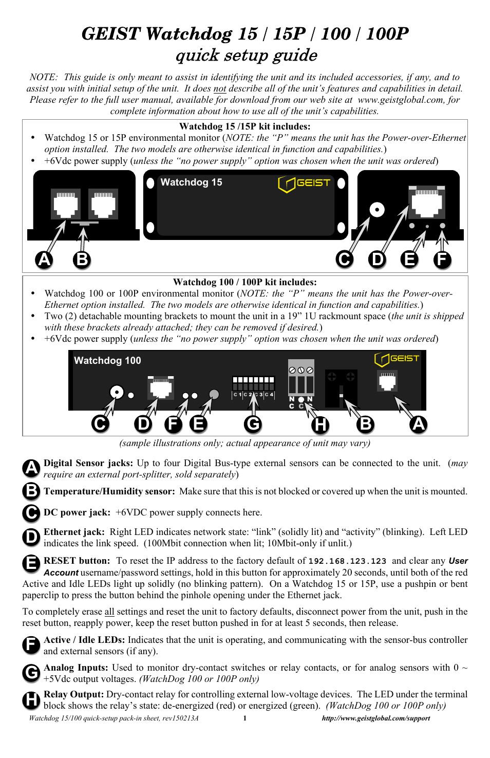 Geist Watchdog 15 Quick Start User Manual | 4 pages