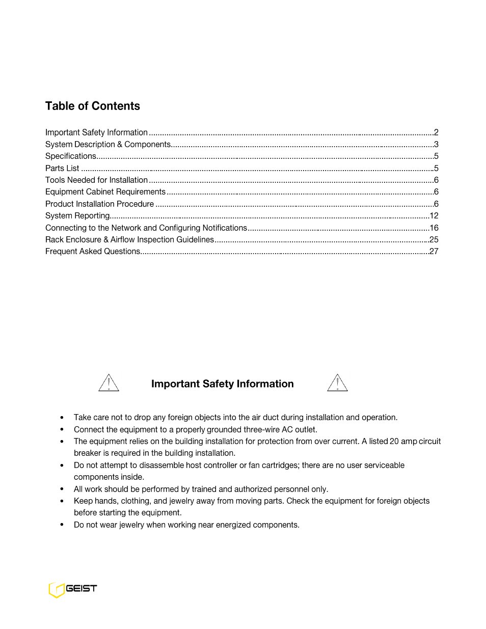 Geist EC6001C User Manual | Page 2 / 30